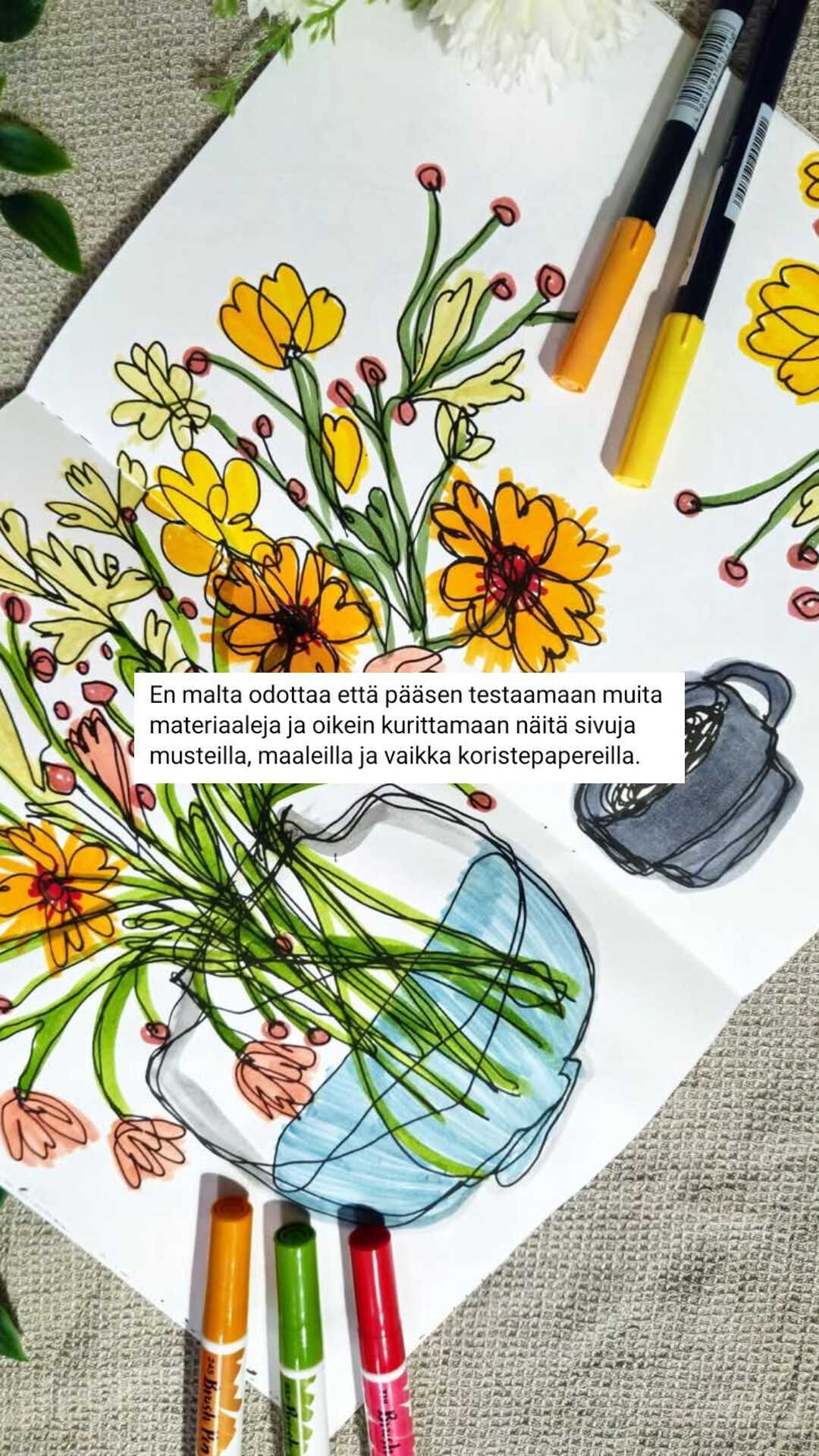 Värityskirja | Luovuus kukkii – rajoja rikkova värityskirja